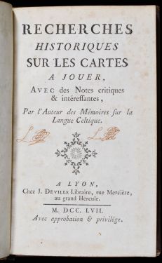 Recherches Historiques Sur Les Cartes a Jouer