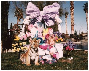 Young Girl and a Tiger Cub