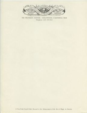 The Academy of Magical Arts Letterhead