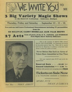 Percy Abbott Hosts 3 Big Variety Magic Shows