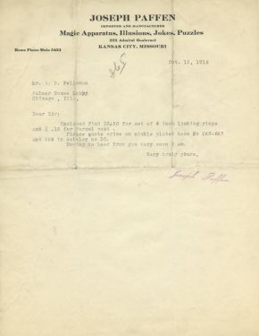 Joseph Paffen Correspondence