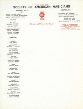 Society of American Magicians Letterhead