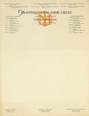 The International Magic Circle Letterhead