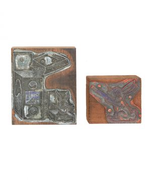 Pair of Rabbit Printing Blocks